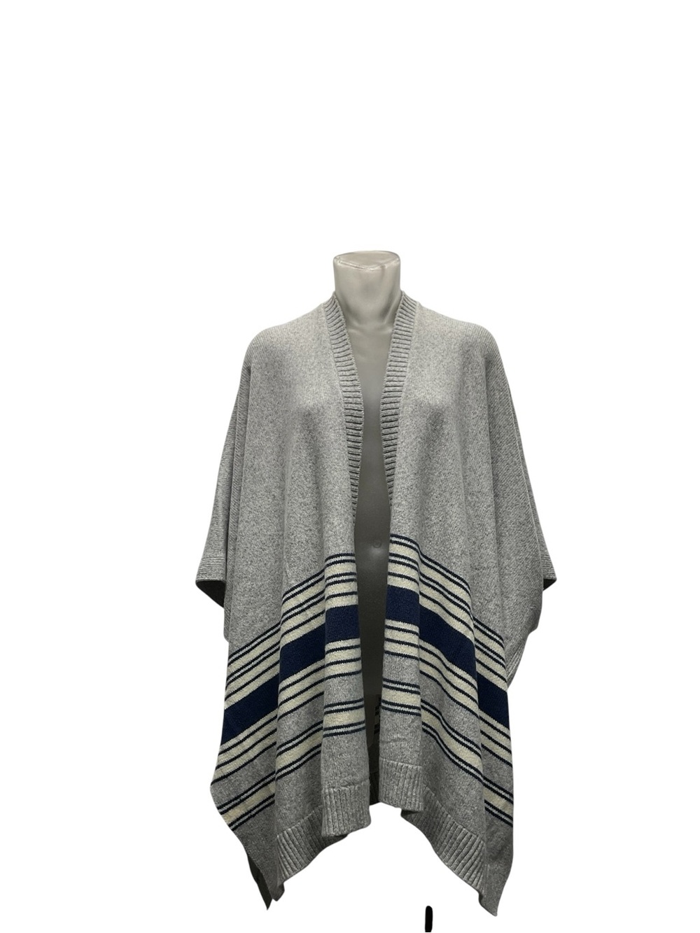 Gap Mix-Stripe Poncho OS Transitional Oversized Layering Piece camping cabincore